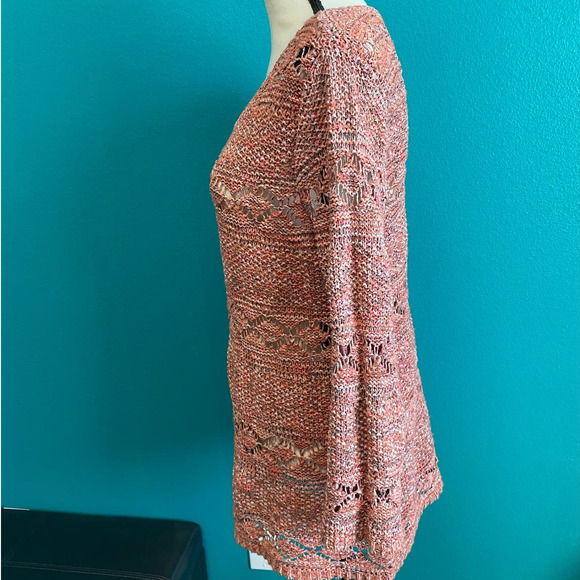 Soft Surroundings Orange Knit Tunic Sweater Women's Small - Picture 5 of 11